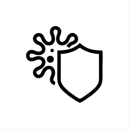 Shield, guard icon vector, shield linear logo illustration, Shield Line Icon in trendy style, Shield icon vector, Safe and protect logo design iconのイラスト素材