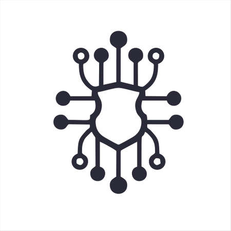 Shield, guard icon vector, shield linear logo illustration, Shield Line Icon in trendy style, Shield icon vector, Safe and protect logo design iconのイラスト素材