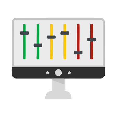 sound mixer icon isolated on white background from music collection. sound mixer icon trendy and modern sound mixer symbol for logo, web, app, UI. sound mixer icon simple sign.のイラスト素材