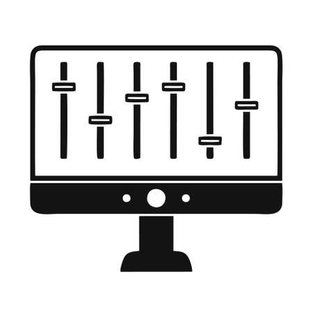 sound mixer icon isolated on white background from music collection. sound mixer icon trendy and modern sound mixer symbol for logo, web, app, UI. sound mixer icon simple sign.のイラスト素材