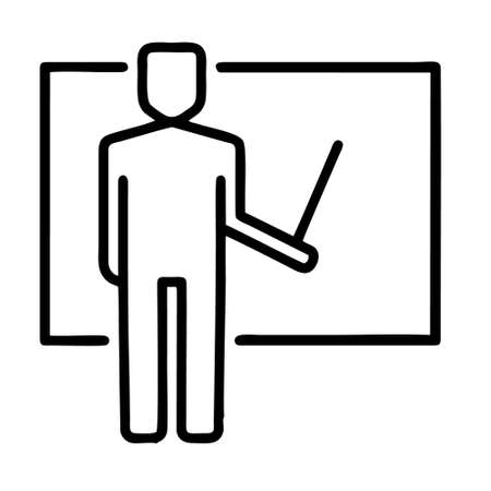 teacher icon isolated on white background from business training collection. teacher icon trendy and modern teacher symbol for logo, web, app, UI. teacher icon simple sign.のイラスト素材