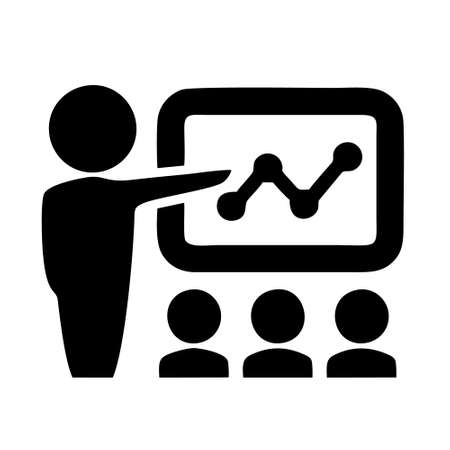 teacher icon isolated on white background from business training collection. teacher icon trendy and modern teacher symbol for logo, web, app, UI. teacher icon simple sign.のイラスト素材