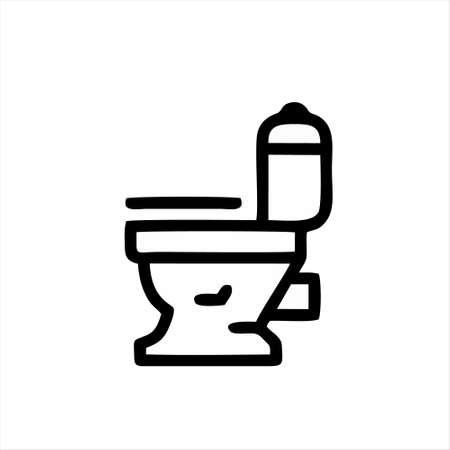 toilet icon isolated on white background from interior design collection. toilet icon trendy and modern toilet symbol for logo, web, app, UI. toilet icon simple sign.のイラスト素材