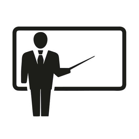 teacher icon isolated on white background from business training collection. teacher icon trendy and modern teacher symbol for logo, web, app, UI. teacher icon simple sign.のイラスト素材