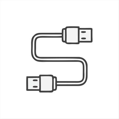 usb icon isolated on white background from electronic collection. usb icon trendy and modern usb symbol for logo, web, app, UI. usb icon simple sign.のイラスト素材