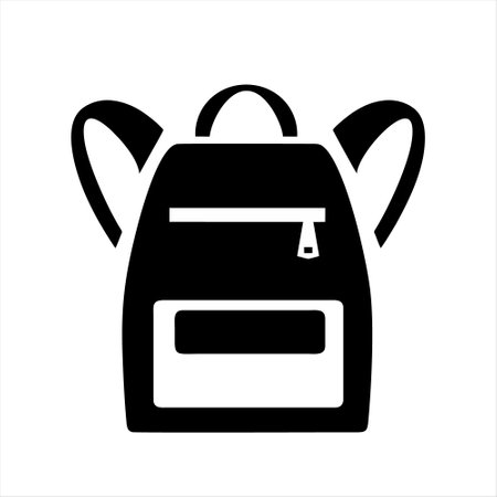 school bag icon, backpack symbol, vector illustration, eps10のイラスト素材