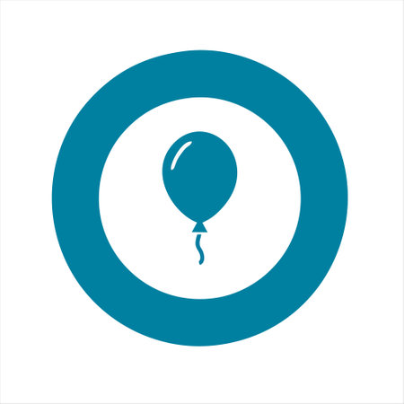 Blue Balloon Icon Isolated on White Background. Vector Illustration.のイラスト素材