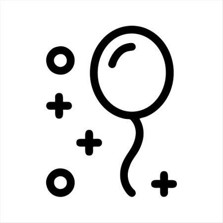 Vector balloon icon. Outline black balloon icon on white background.のイラスト素材
