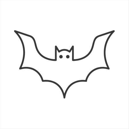 Bat line icon isolated on white. Vector illustration. Eps 10.のイラスト素材
