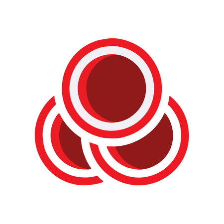 Red circle logo design template. Abstract circle icon. Vector illustration.のイラスト素材