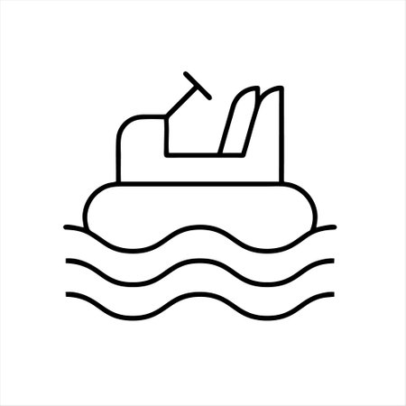 Water scooter line icon. Outline vector icon on white backgroundのイラスト素材