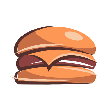 Burger icon. Cartoon illustration of burger vector icon for web designのイラスト素材