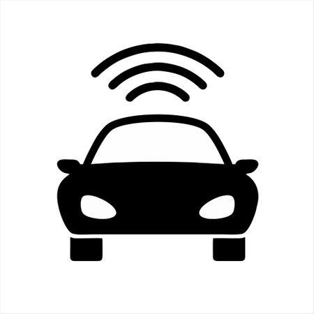 Car and wifi vector icon. Car and wifi icon. Vector illustration.のイラスト素材