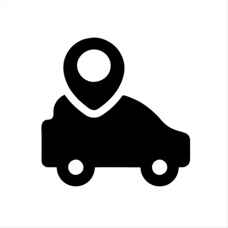 car and location pin vector icon. car and location pin vector iconのイラスト素材