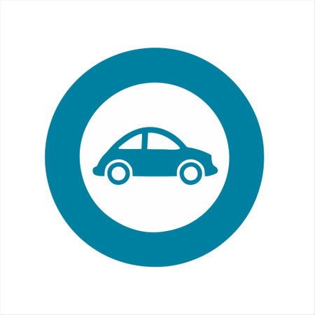 Car icon on white background. Vector illustration. Flat design style.のイラスト素材