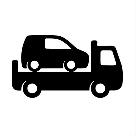 tow truck icon isolated on the white background. vector illustration.のイラスト素材