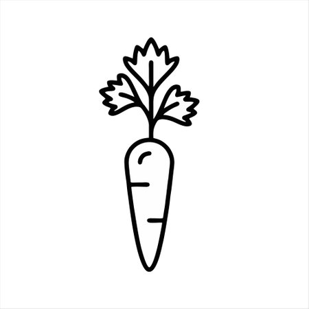 Carrot linear icon. Thin line illustration. Contour symbol. Vector isolated outline drawingのイラスト素材