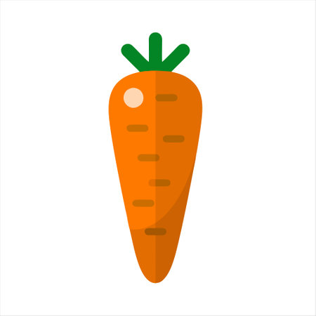 Carrot flat icon on white background. Vegetable vector illustration.のイラスト素材