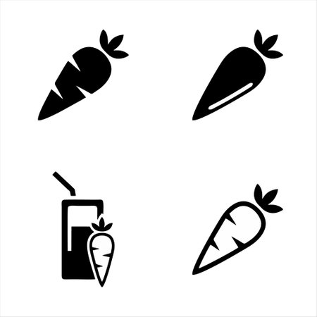 Carrot icon set. Vector illustration. Isolated on white background.のイラスト素材