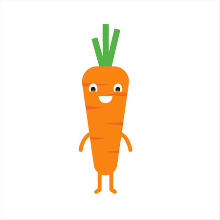 Carrot vector illustration. Cute cartoon vegetable isolated on white background.のイラスト素材