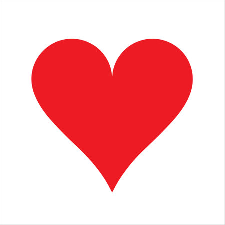 Red heart icon on white background. Love symbol. Vector illustration.のイラスト素材