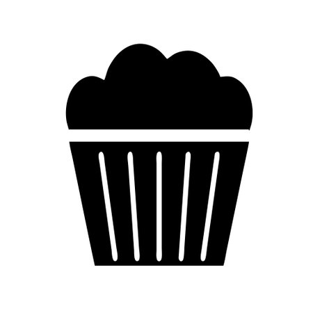 Cupcake icon vector, filled flat sign, solid pictogram isolated on white.のイラスト素材