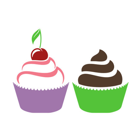 Cupcake icon vector isolated on white background for your web and mobile app design, Cupcake logo conceptのイラスト素材