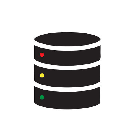 Database icon in flat style. Server vector illustration on white isolated background. Network business concept.のイラスト素材