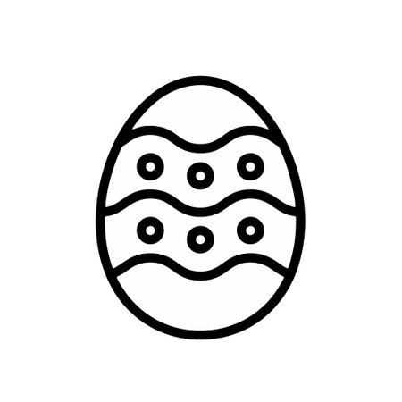 Easter egg icon vector. A thin line sign. Isolated contour symbol illustrationのイラスト素材