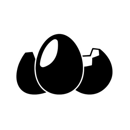 eggs icon over white background, silhouette style concept, vector illustrationのイラスト素材