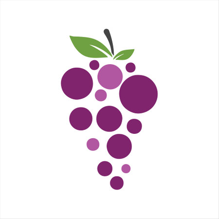 grapes logo vector icon illustration design template - vector graphic designのイラスト素材