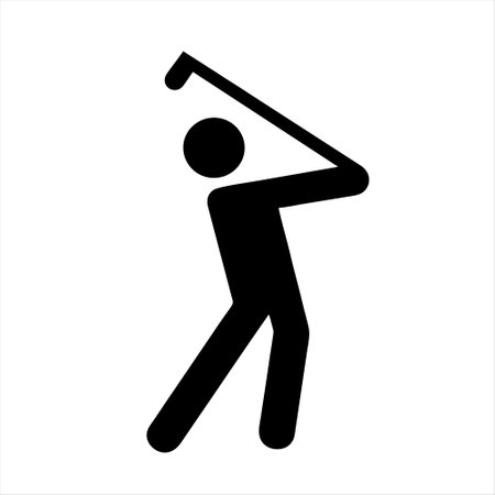 Golfer icon on white background. Vector illustration. Eps 10.のイラスト素材