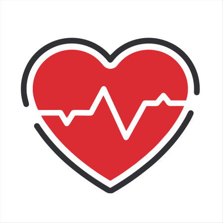 Heart beat pulse line art vector icon. Health and medical symbol.のイラスト素材