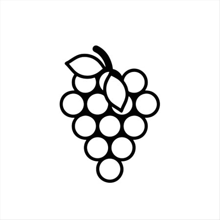 Grapes icon vector illustration. Isolated black grapes on white background.のイラスト素材