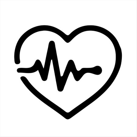 Heartbeat line vector icon. Heartbeat sign. Heart pulse symbol.のイラスト素材