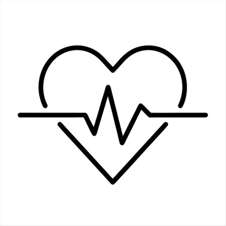 Heart beat line vector icon. Heartbeat sign. Heart pulse symbol.のイラスト素材