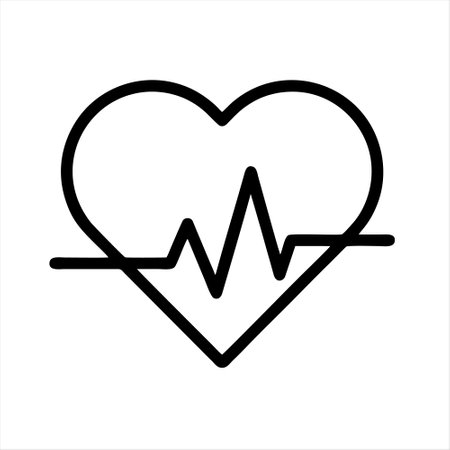 Heart beat line vector icon. Heartbeat sign. Heart pulse symbol.のイラスト素材