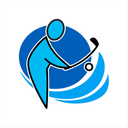 Vector icon of a golf player on a white background. Vector illustration.のイラスト素材