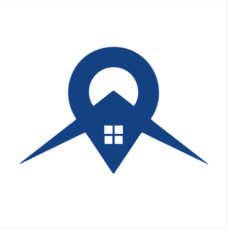 house icon, map pointer, gps mark, vector illustration.のイラスト素材