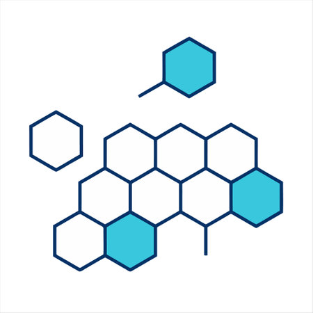 Molecular structure vector icon on white background. Chemical element.のイラスト素材