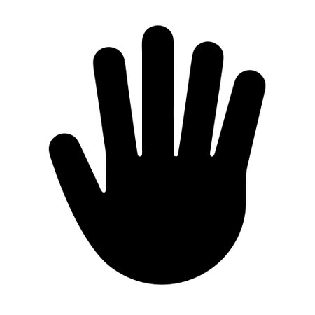 Hand Sign Icon Vector. Flat Black Icon Isolated on White Background.のイラスト素材