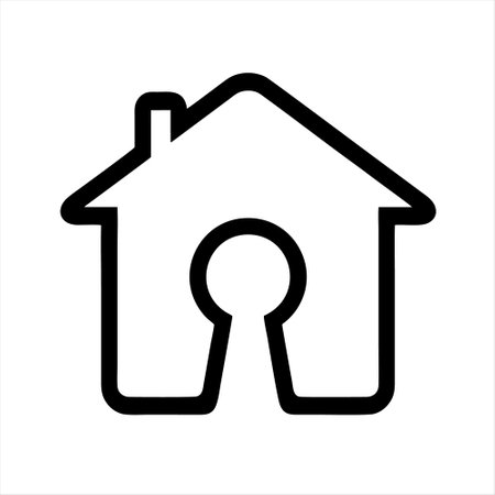 Vector home icon. Black and white illustration. Isolated on a white background.のイラスト素材