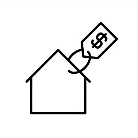 House with dollar sign icon, vector illustration. Flat design style.のイラスト素材