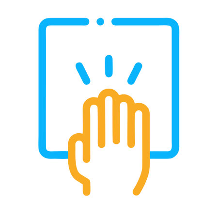 Touching Screen Icon. Flat Color Ladder Design. Vector Illustration.のイラスト素材