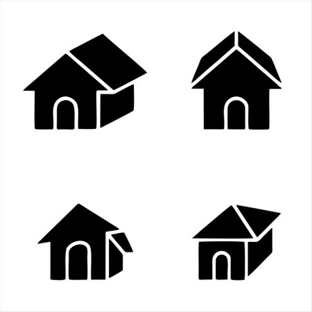 Set of house icons. Vector illustration. Isolated on white background.のイラスト素材