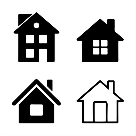 House Icon Set Isolated on White Background. Vector Illustration.のイラスト素材