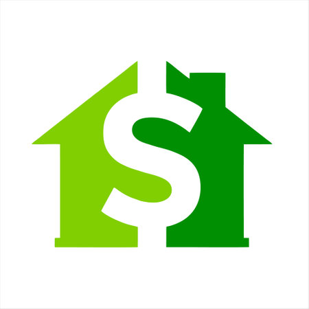 House icon with dollar sign. Real estate symbol. Vector illustration.のイラスト素材