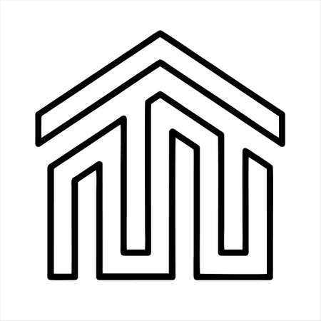 Line house icon, outline vector illustration, linear pictogram isolated on white.のイラスト素材