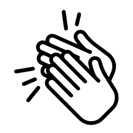 Clapping Hands Icon Vector. Outline Clapping Hands Sign. Isolated Contour Symbol Illustrationのイラスト素材