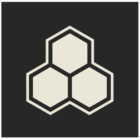 Honeycomb icon in trendy flat style isolated on black background. Honey symbol for your web site design, logo, app, UI. Vector illustration, EPS10.のイラスト素材